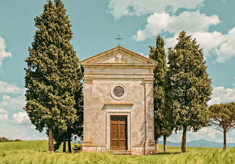 Toskania, kapliczka Cappella della Madonna di Vitaleta